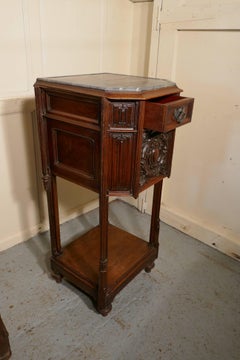 Pair of French 19th Century Gothic Oak Bedside Cupboards