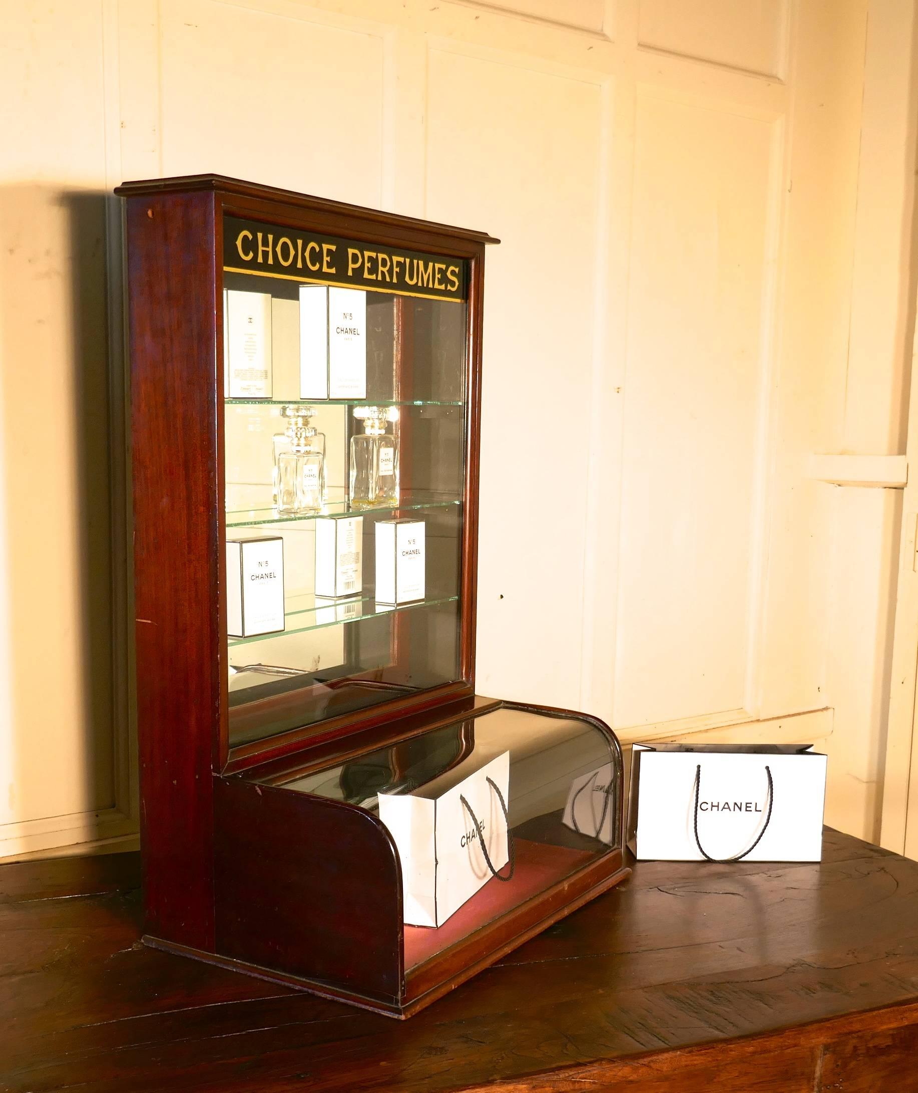 Industrial Victorian Mahogany Chemist’s Perfume Shop Display Cabinet