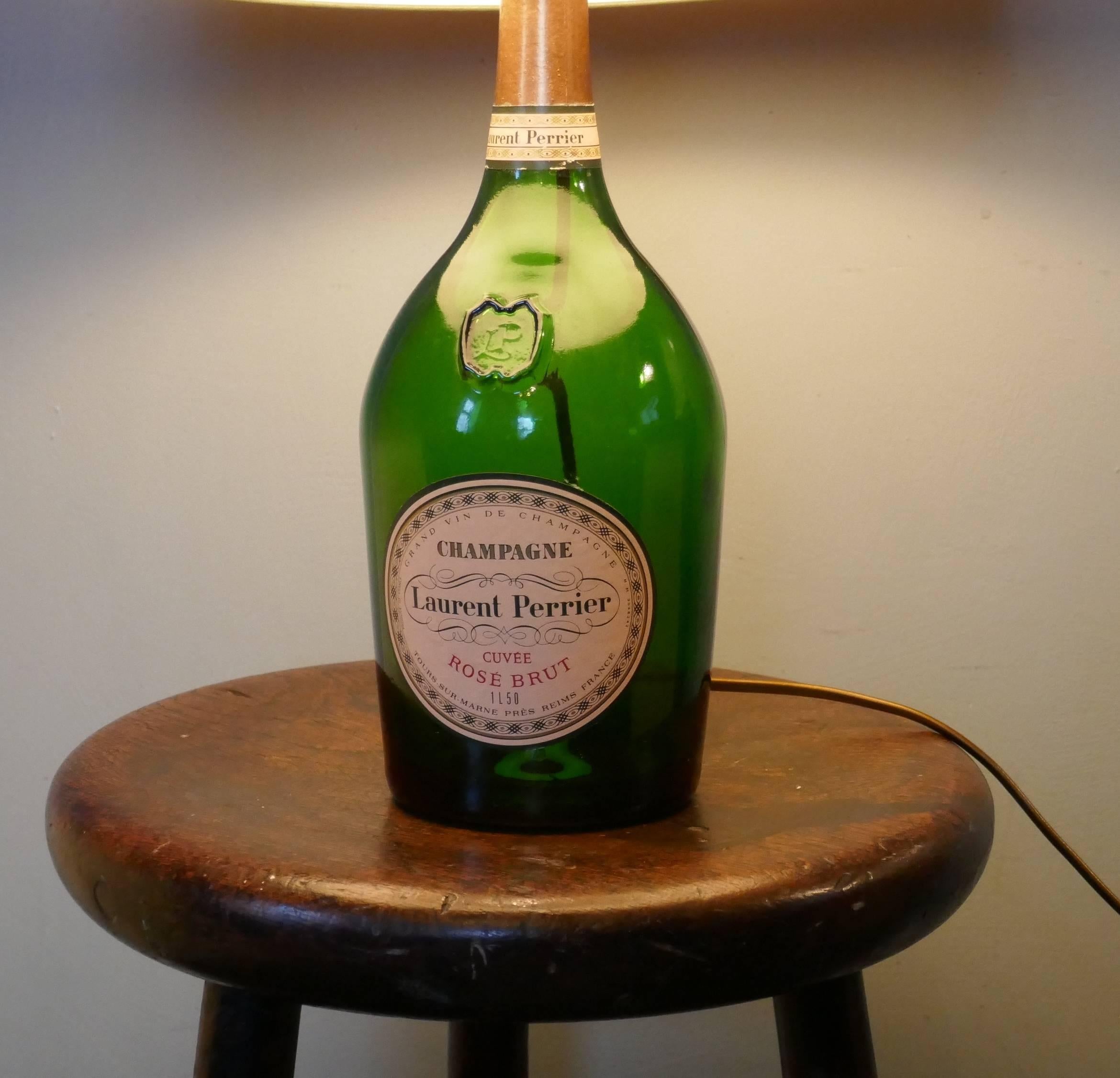 French Provincial Laurent Perrier Champagne Cuveé Rose Brut Advertising Table Lamp
