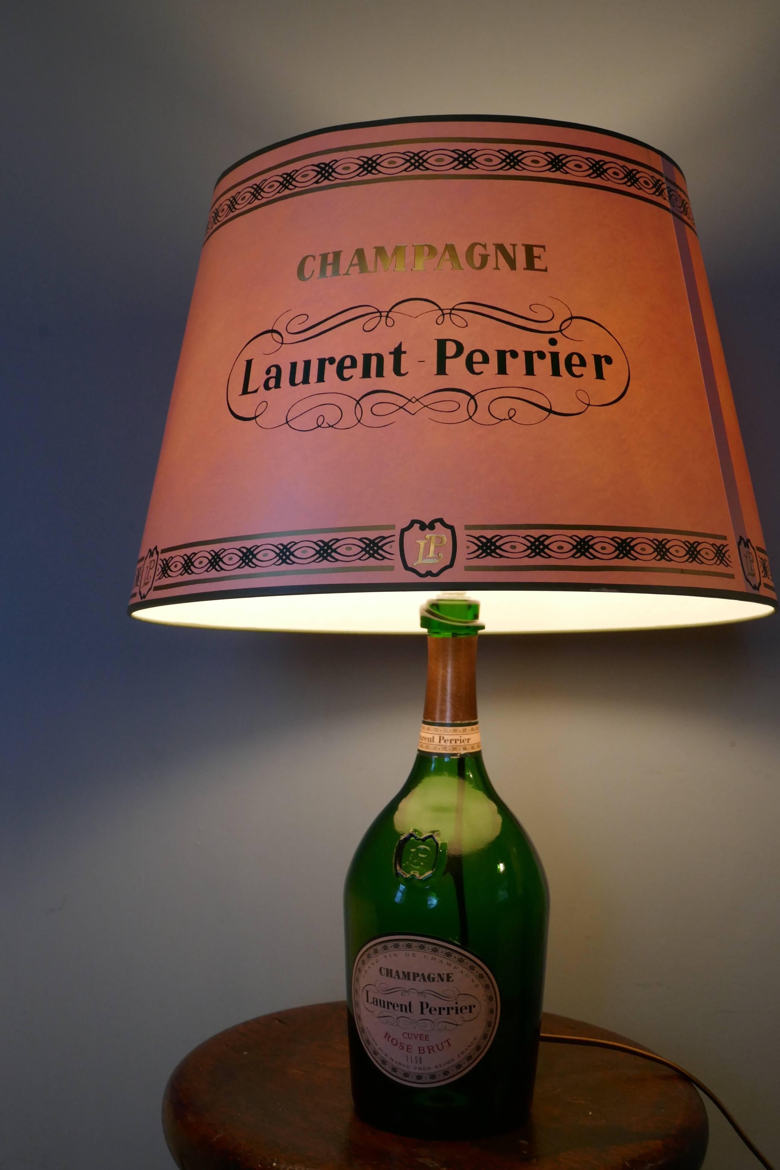 Laurent Perrier Champagne Cuveé Rose Brut Advertising Table Lamp In Good Condition In Godshill, Isle of Wight