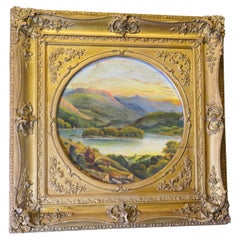 Unsigned Victorian Landscape in a Large Square Frame A superb decorators piece