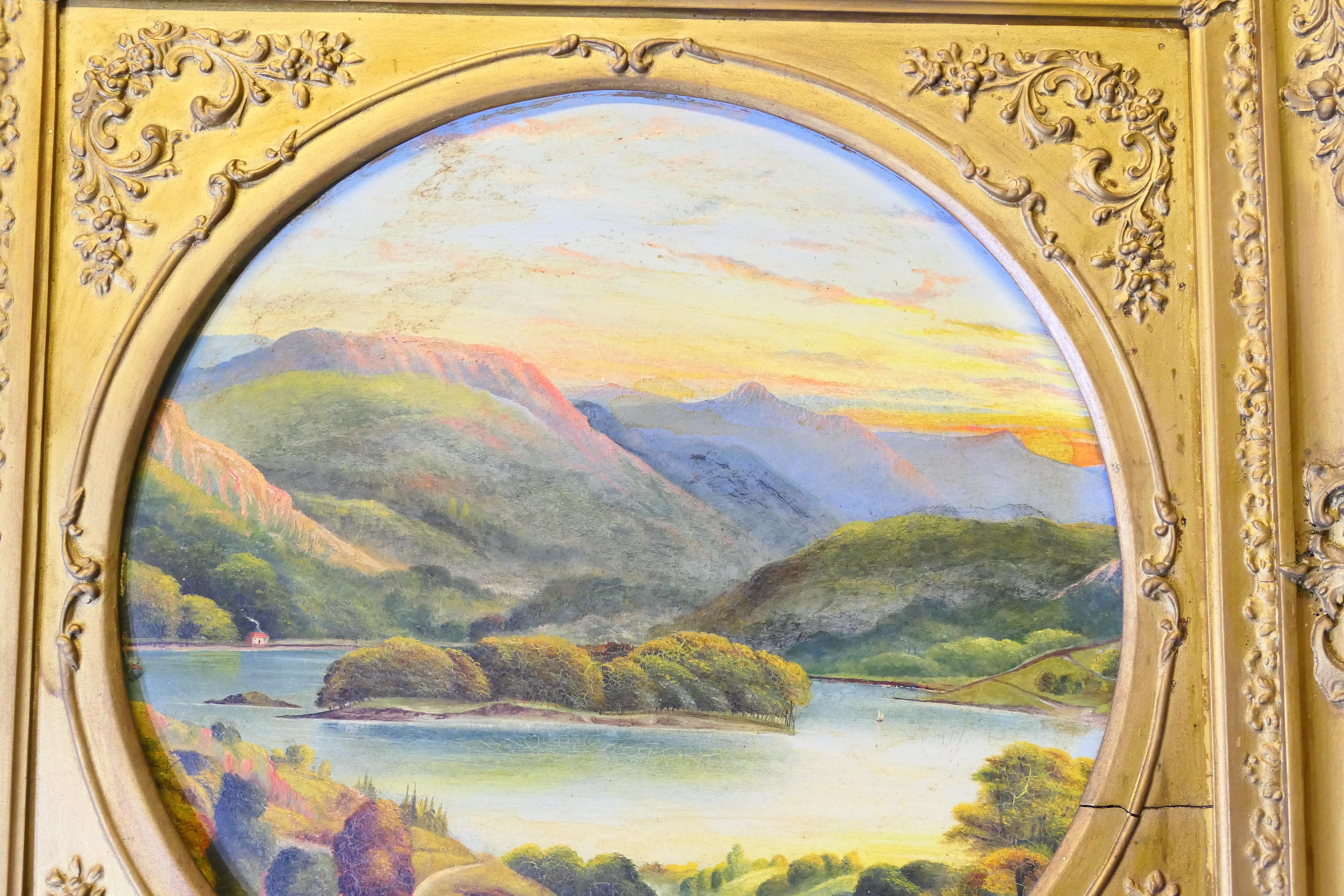 19th Century Unsigned Victorian Landscape in a Large Square Frame A superb decorators piece For Sale