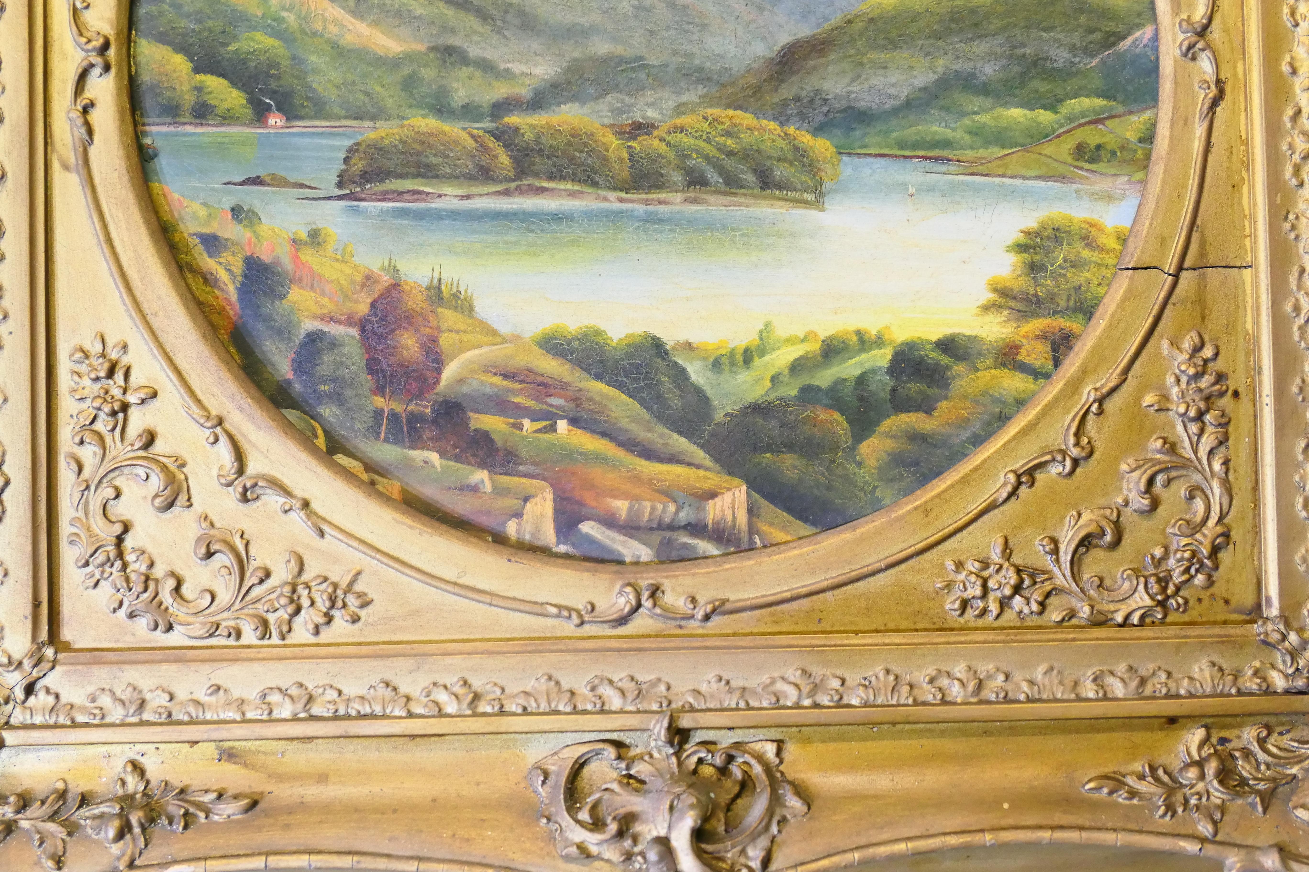 Unsigned Victorian Landscape in a Large Square Frame A superb decorators piece In Good Condition For Sale In Godshill, Isle of Wight
