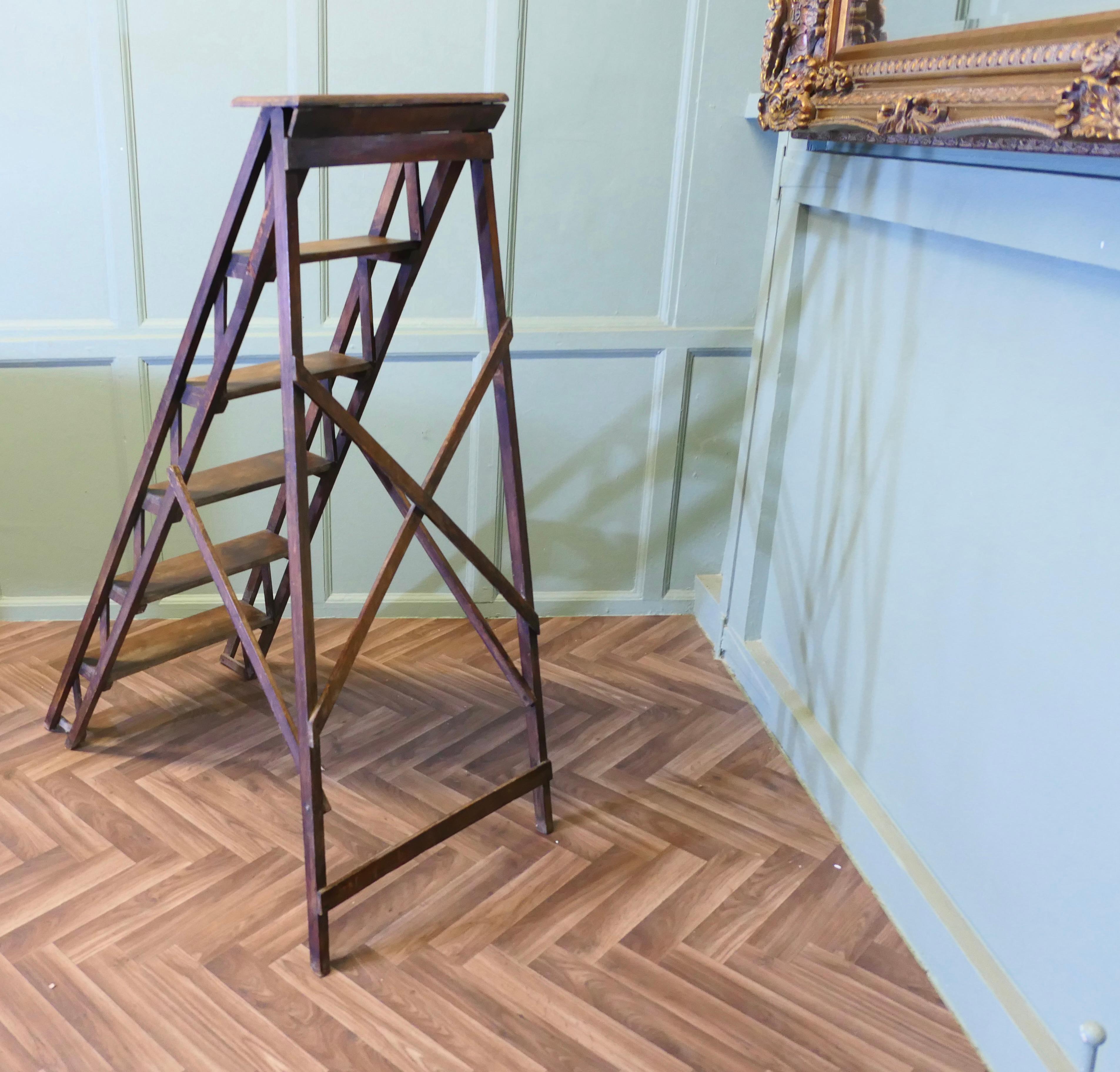 Beech Late 19th Century French Decorators Ladder  This is a beautifully designed piece For Sale
