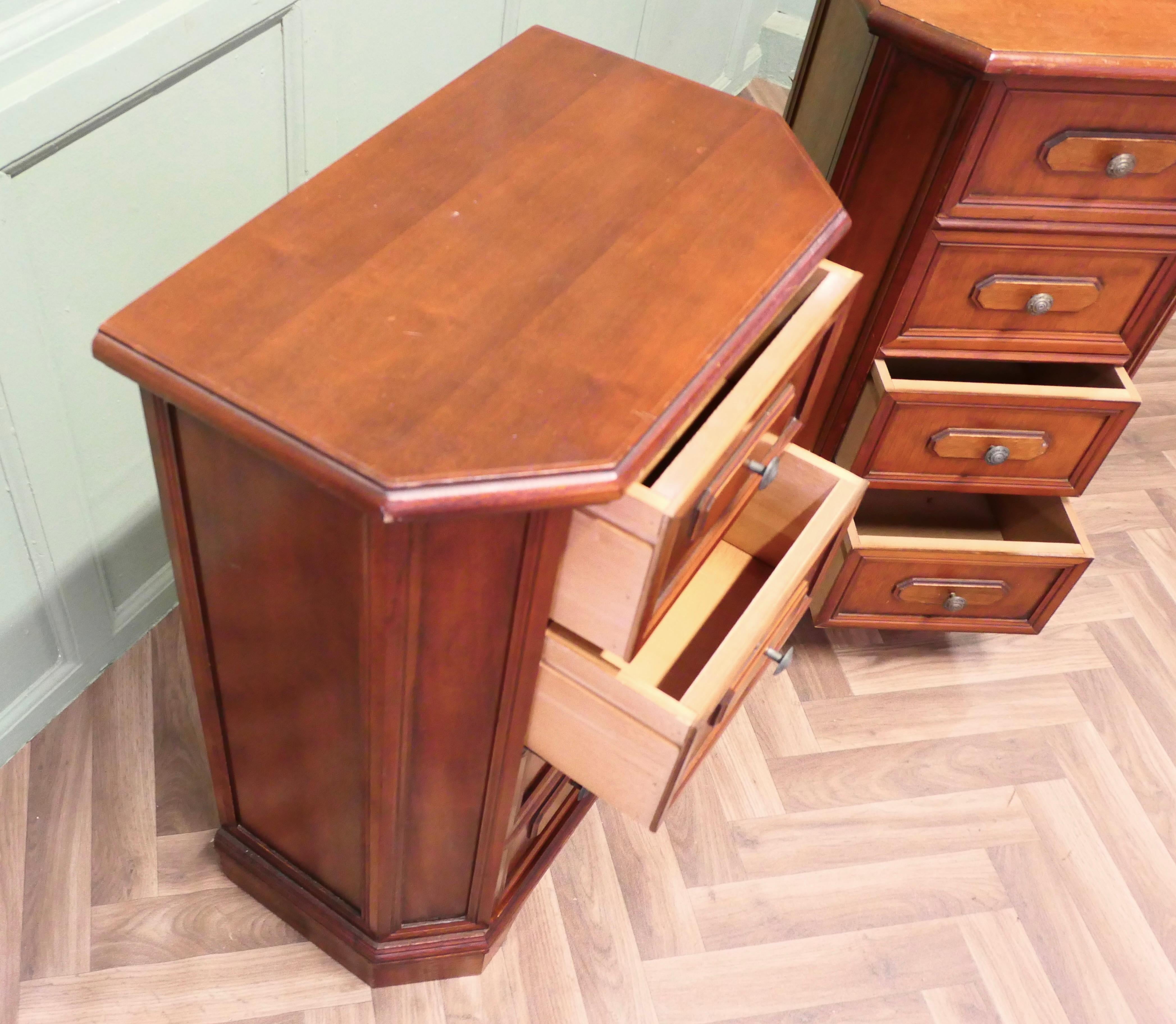 A Pair of Arts and Crafts Style 4 Drawer Chest of Drawers, Night Tables For Sale 1