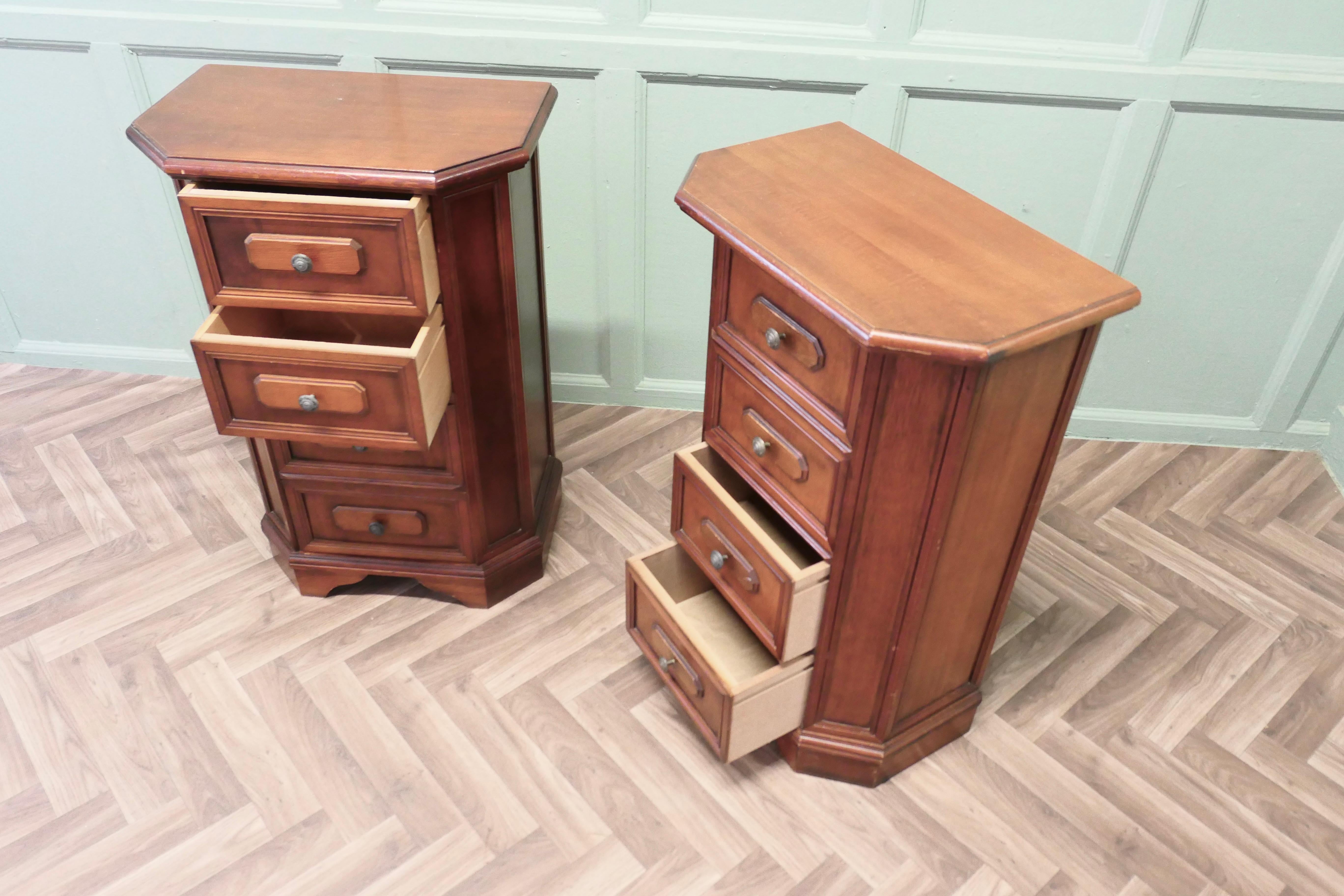 20th Century A Pair of Arts and Crafts Style 4 Drawer Chest of Drawers, Night Tables For Sale