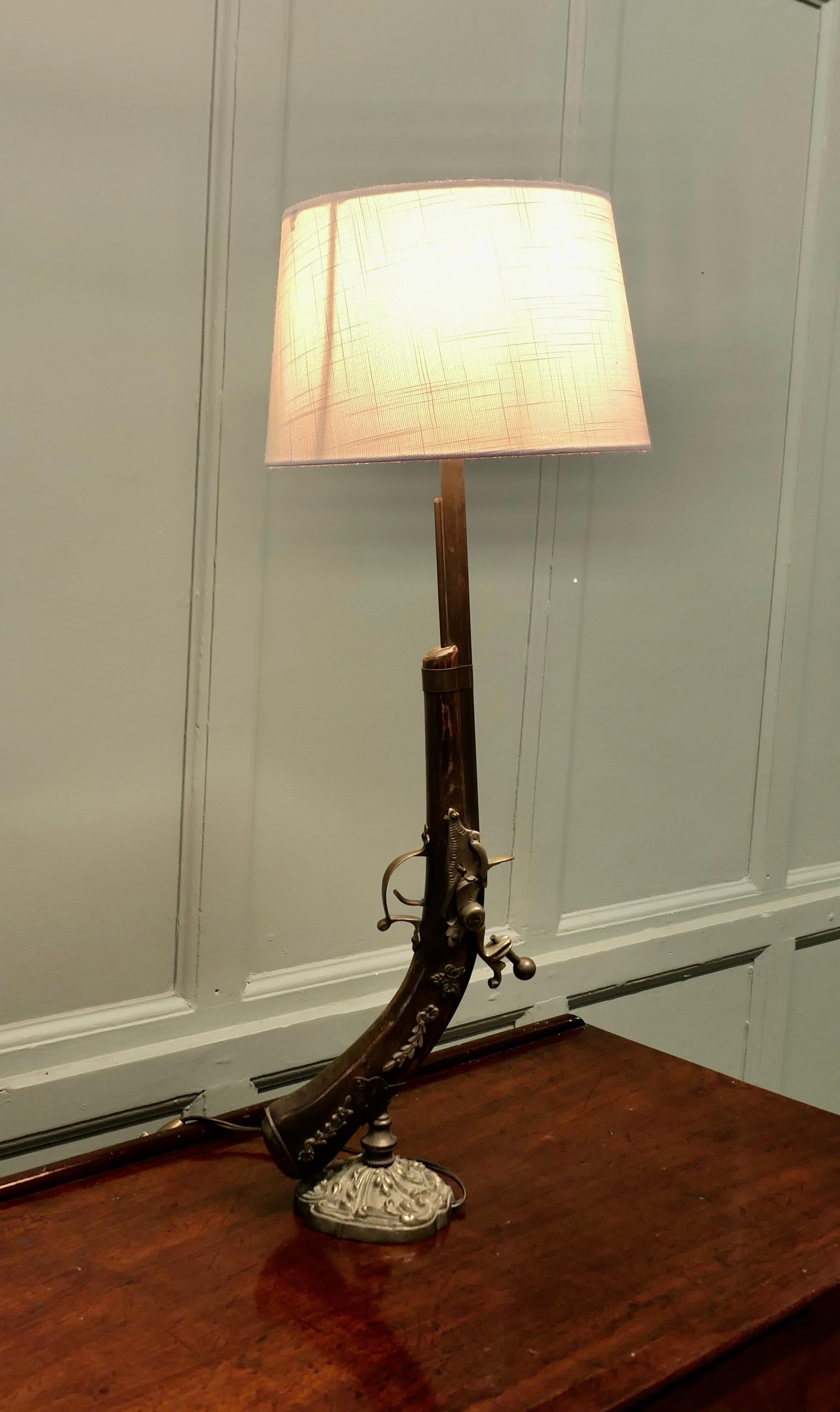 Mid-20th Century Quirky Hunting & Shooting Table Lamp For Sale