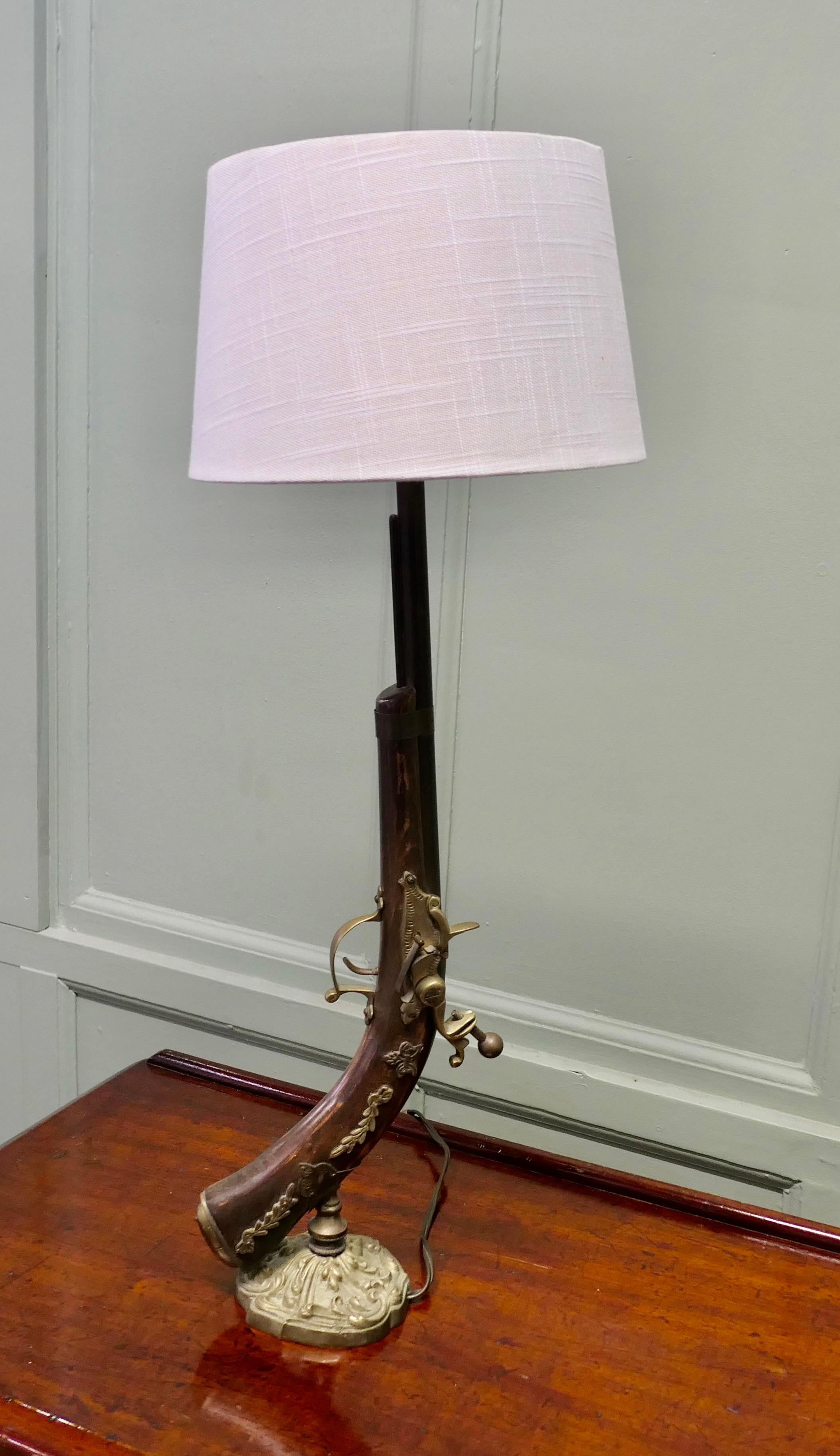 Brass Quirky Hunting & Shooting Table Lamp For Sale
