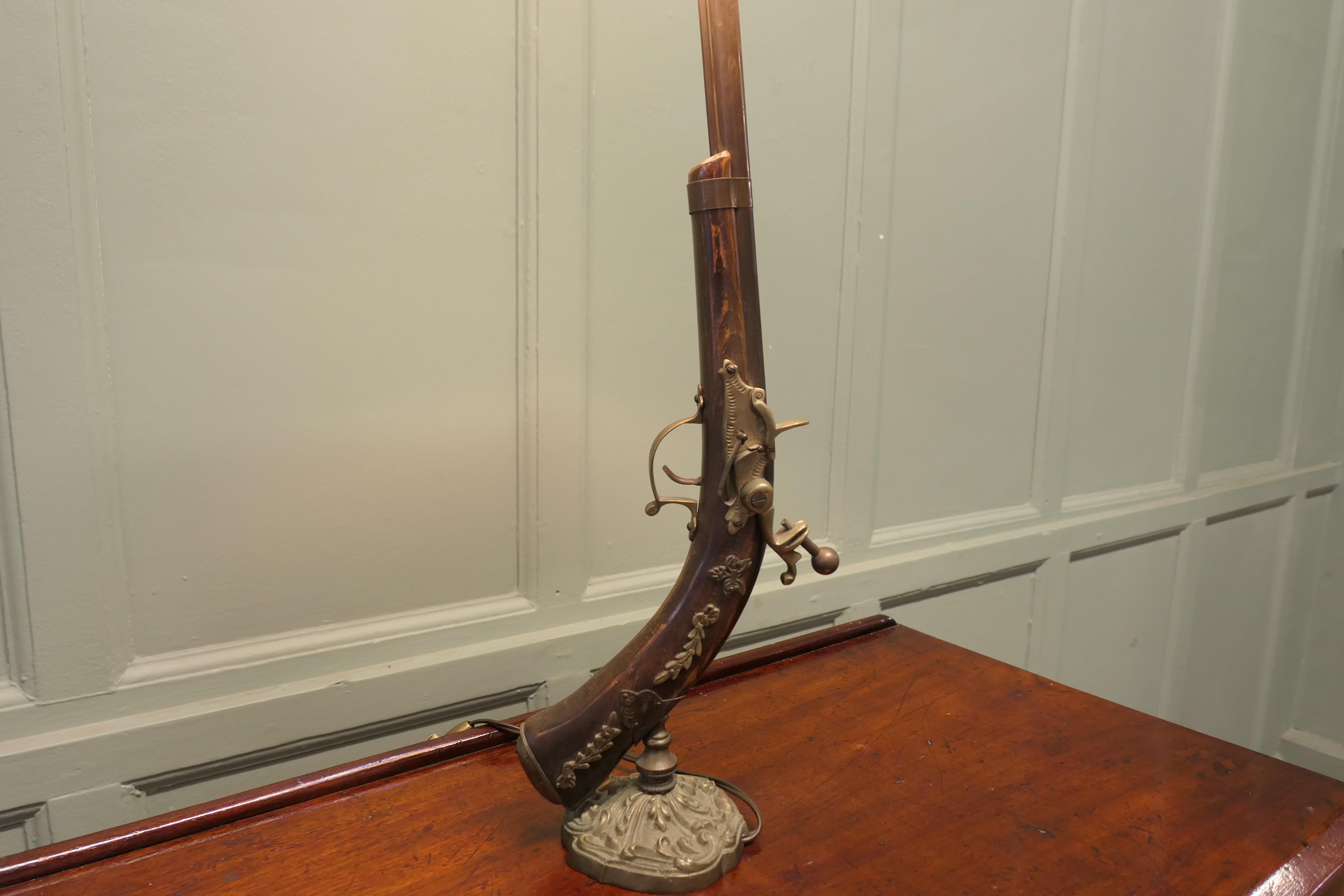Folk Art Quirky Hunting & Shooting Table Lamp For Sale