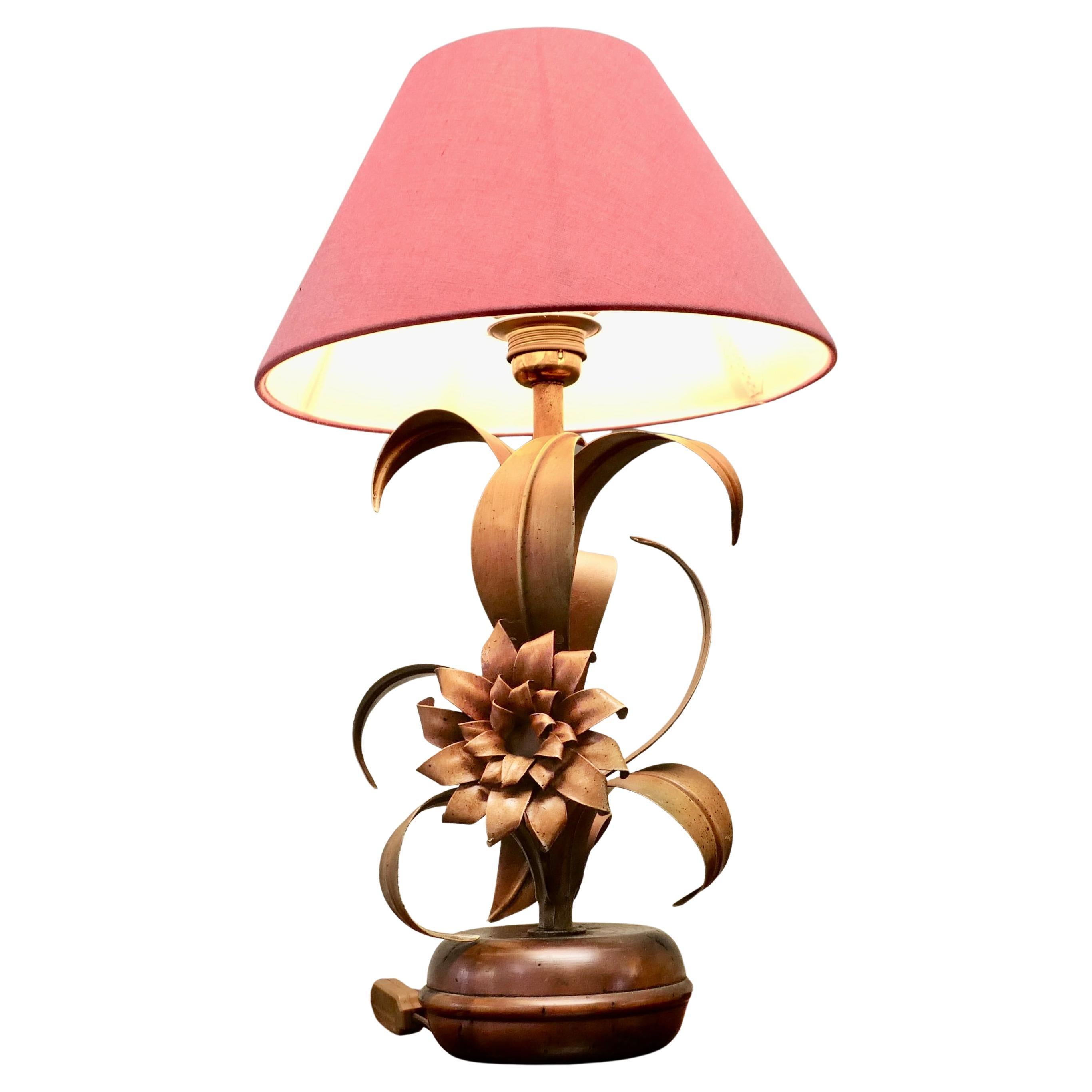 French Painted Toleware Conservatory  Table Lamp For Sale