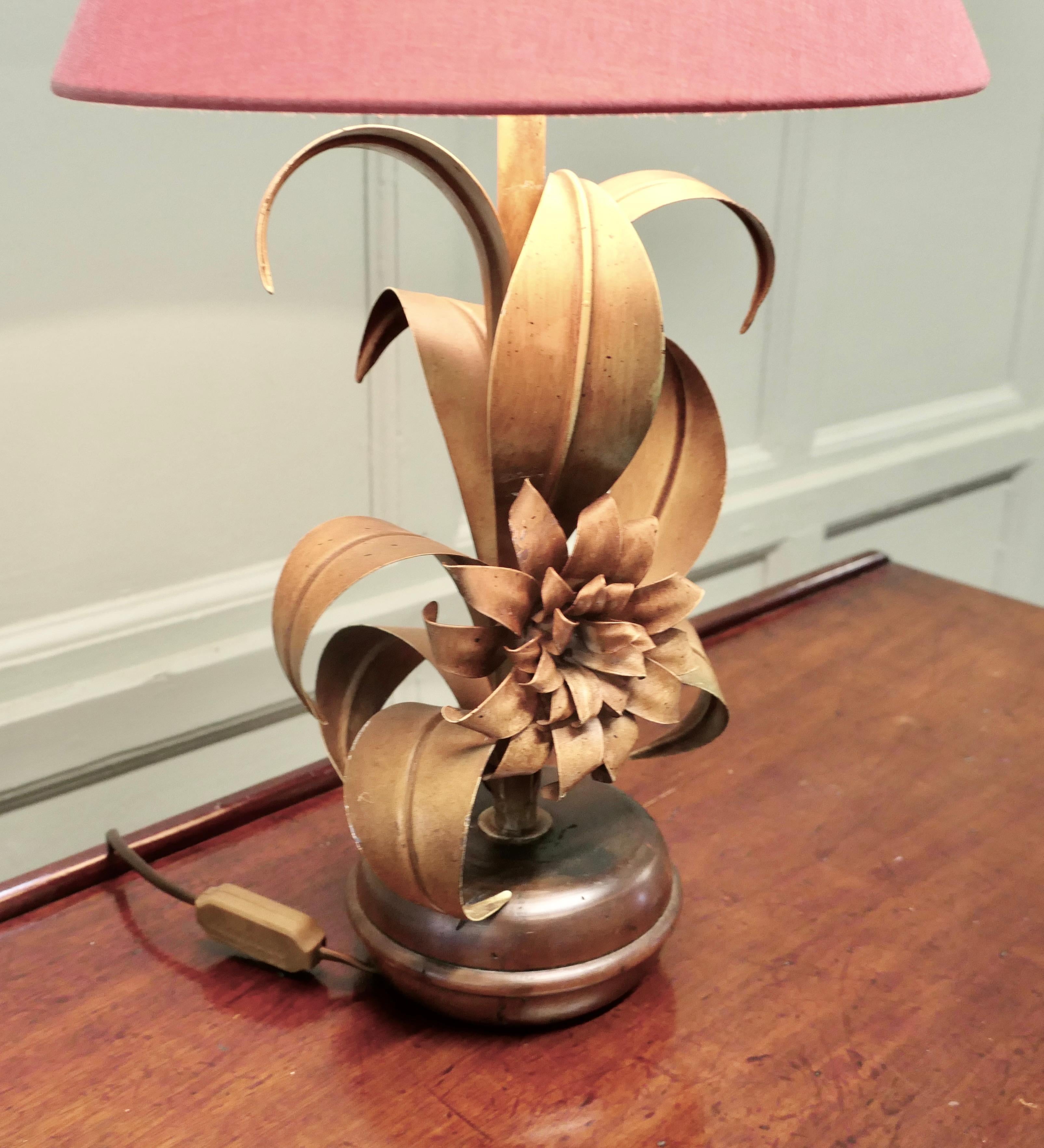 Mid-20th Century French Painted Toleware Conservatory  Table Lamp For Sale
