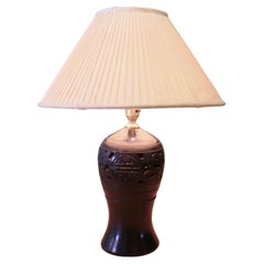 Bulbous Ceramic Black Table Lamp The lamp is a beautifully shaped ceramic piece