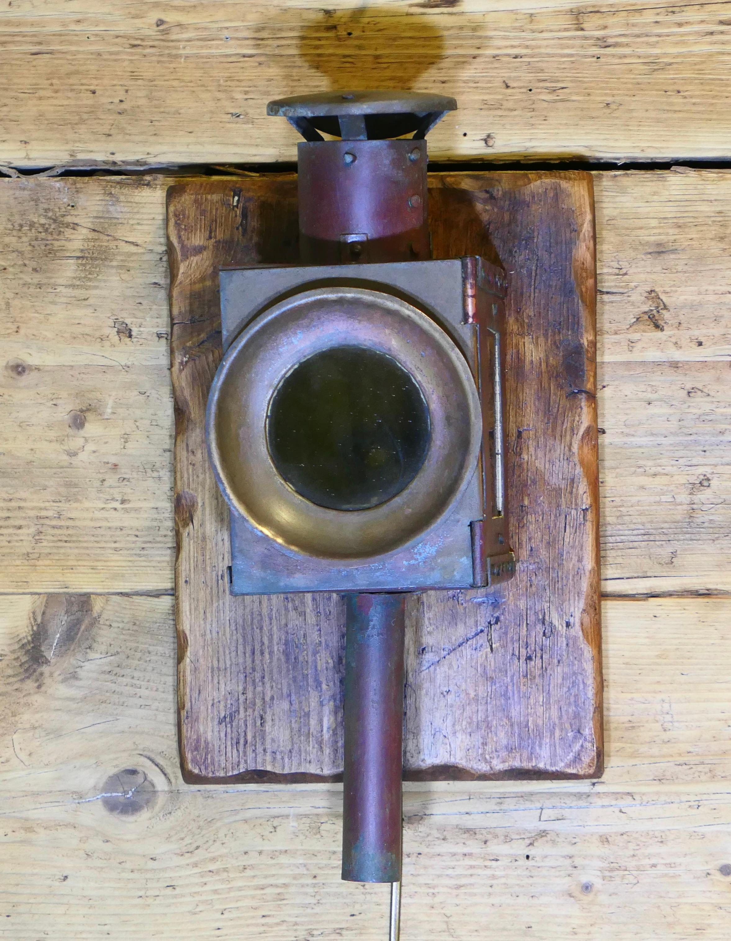 19th Century A Superb Pair of Copper and Iron Railway Carriage Lamps 2 Large pieces For Sale