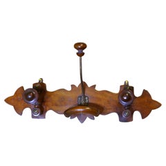 French Turned Wood Hat and Coat Wall Rack  A Very attractive French Coat Rack