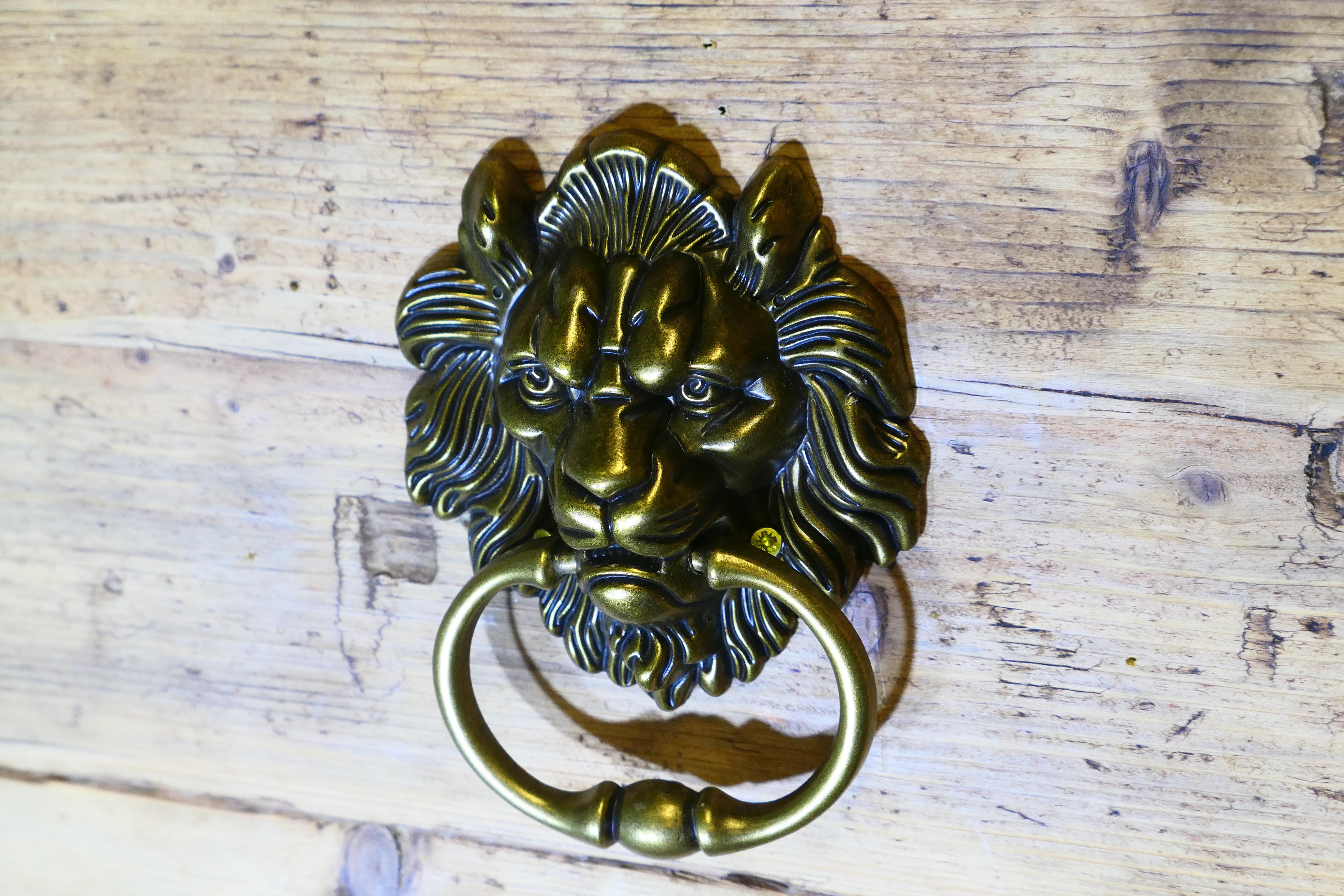 Gothic Lion’s Mask Brass Door Knocker   This is a good looking door knocker For Sale 1