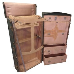 Malle de voyage française ajustée ou armoire de cabine, port-manteau