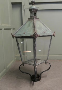 Large Mid 19th Century Copper Lantern, Street Light