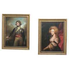 Portraits of George IV & Mrs Fitsherbert after Sir William Beechey.