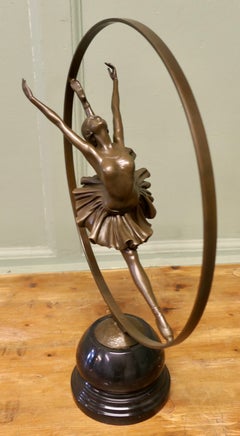 Art Deco Bronze Ballerina signed “La Danseuse” by Pierre Collinet Signed Bronze