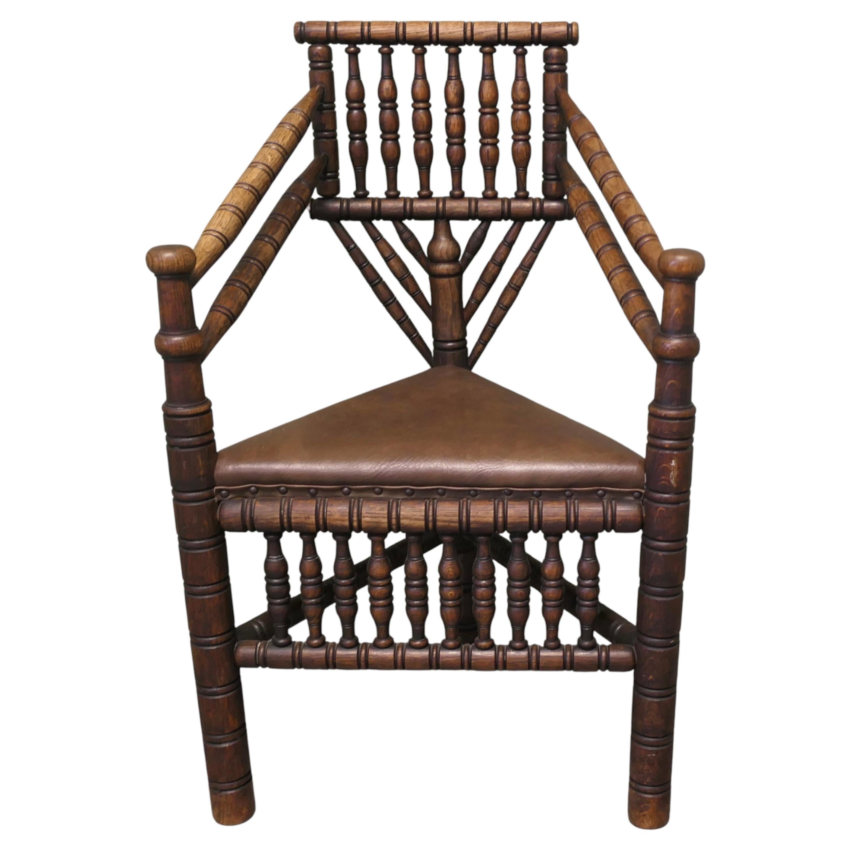 Une chaise de tourneur en chêne du XIXe siècle, de belle facture