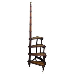 A Spiral Library Steps with a Tall Turned Support