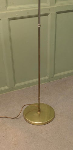 Edwardian Floor Standing Brass Reading Lamp