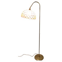 Edwardian Floor Standing Brass Reading Lamp