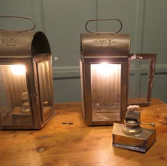 Pair of Brass Carriage Lamps, Large Wall Hanging Lanterns This is a large pair