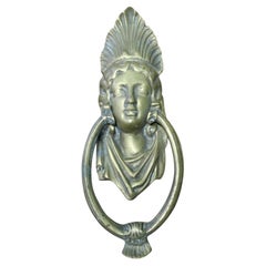 A Victorian Brass Caryatid Door Knocker A Large Victorian Brass door knocker