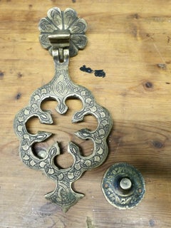A Very Large 19th Century Pierced Brass Door Knocker This is a Large piece