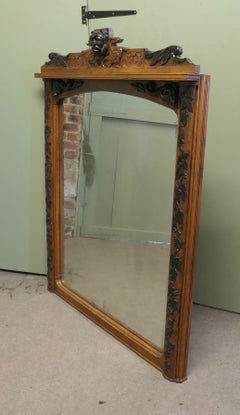 A Large Carved Oak Wall Mirror This is a lovely piece