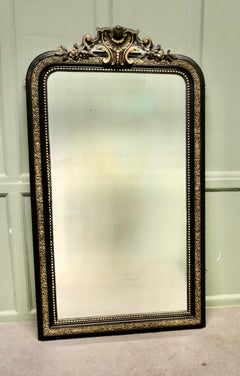 Tall Napoleon III Black Gold Pier Mirror This is a stunning Mirror
