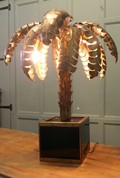 French Palm Tree Tole Ware Lamp from Maison Jansen This stunning Vintage piece