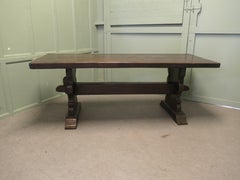 Heavy French Country Oak Refectory Table This is a Very Heavy Solid Oak Table