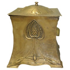 Ruskin Style Arts and Crafts Coal Box with Spade decoration