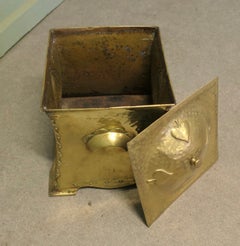 Ruskin Style Arts and Crafts Coal Box with Spade decoration