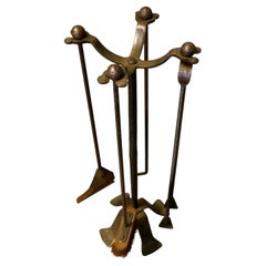 Huge French Iron Fire Tool Companion Set, Manor House This set is the best ever