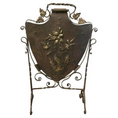 Victorian Arts and Crafts Gothic Shield Iron Fire Screen This is a Classic