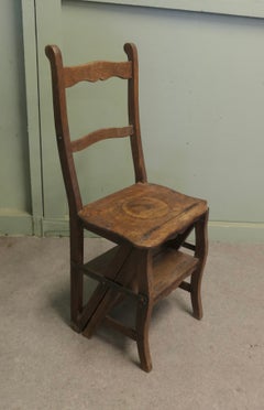French Metamorphic Step Chair and Rustic Ladder Steps A very useful piece
