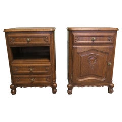 Pair of French Golden Oak Bedside Lockers This is a pretty pair of cabinets