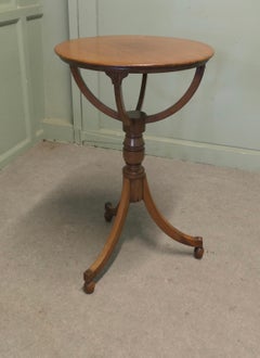 Attractive Cherry Wood Tilt Top Table, Floor Globe Base