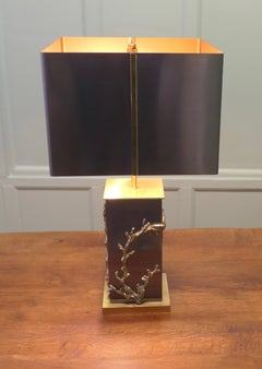 1970s Signed Maison Charles Coral Lamp, Inox Collection