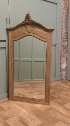 French Bleached Oak Carved Wall Mirror An ideal piece for the hall