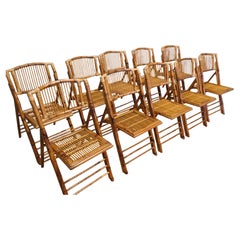 Set of 10 Giant Bamboo Plantation Chairs, Dining Chairs This good large set