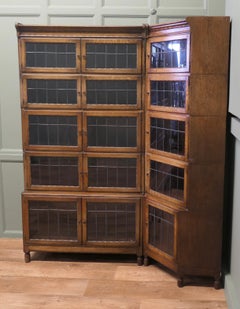 A Very Unusual “Minty” Oak Corner Barristers Bookcase This Oak Bookcase has