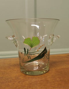 Hand Blown and Enamelled Crystal Champaign Ice Bucket