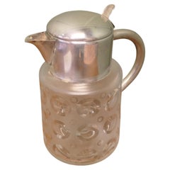 German Art Deco Crystal and Silver Plated Chiller Pitcher, Chilled Wine