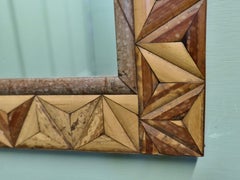 A Pair of Art Deco Bamboo Inlaid Mirrors This is a very unusual pair, the mirro