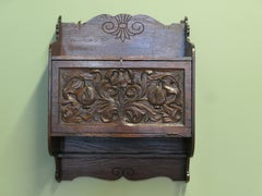 Wall Hanging Carved Oak Cupboard A very attractive piece