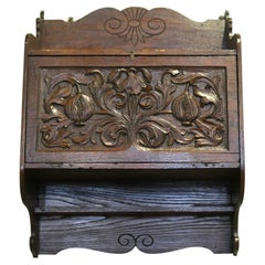 Wall Hanging Carved Oak Cupboard A very attractive piece